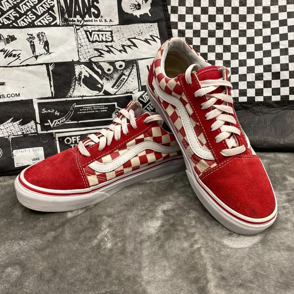 🛹VANS🛹 HP! RED CHECKERBOARD AND SUEDE SNEAKERS - Picture 6 of 7